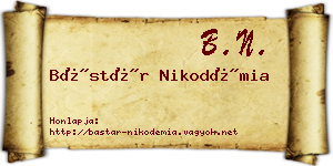 Bástár Nikodémia névjegykártya